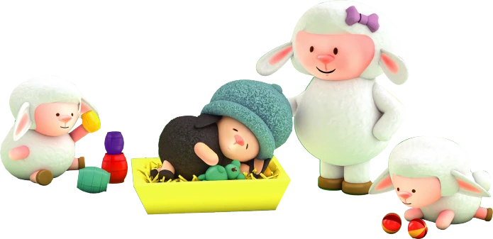 Icono animado de una familia de ovejas